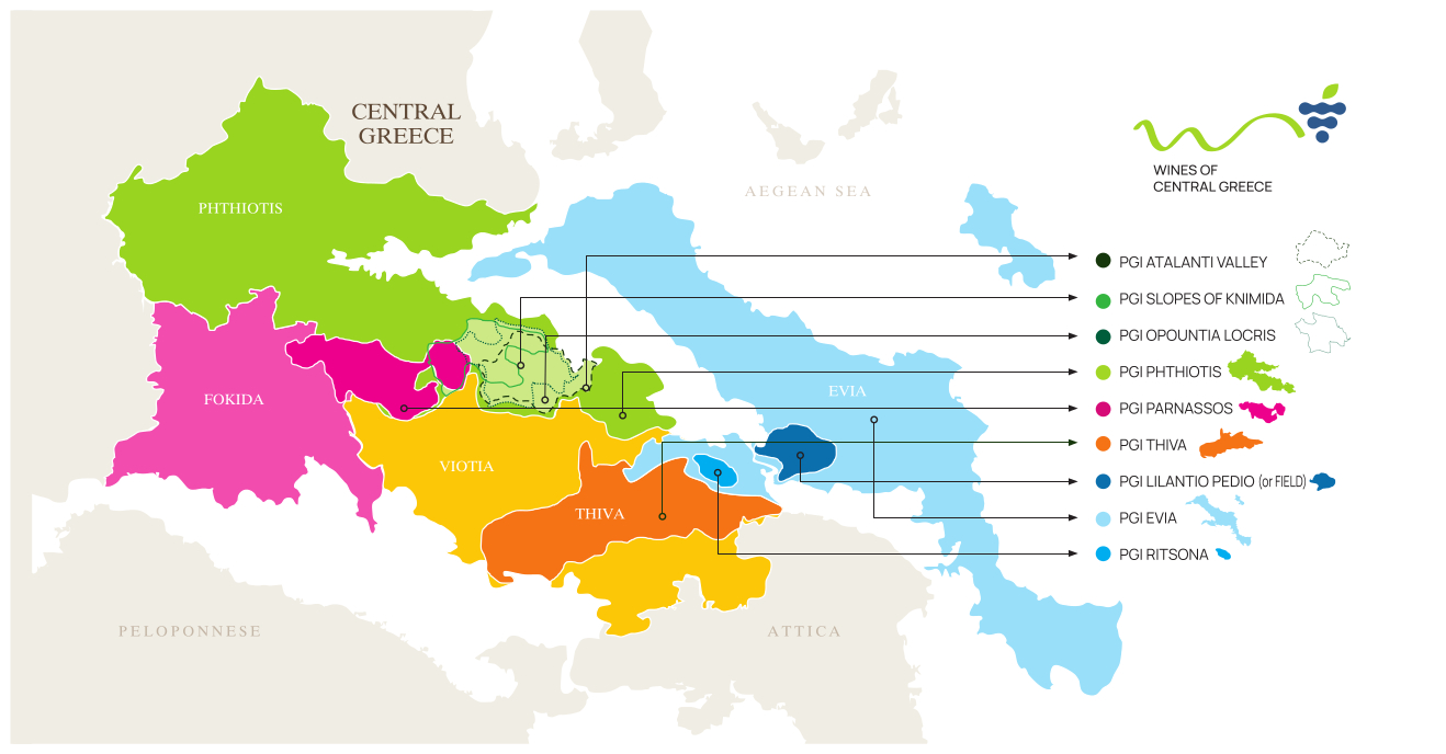 Central Greece Wine Zones Central Greece