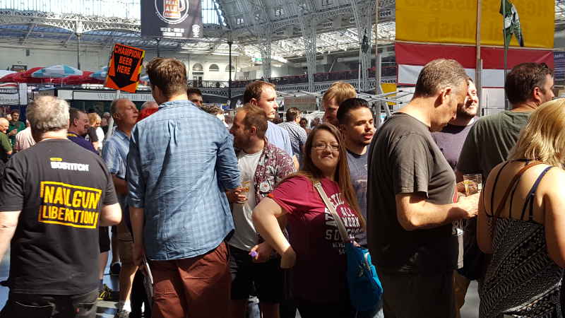 The queue for Binghams Vanilla Stout, Champion Beer of Britain 2016 Beer Festival