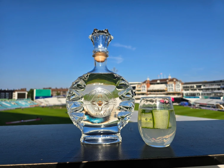 A bottle of The Viceroy 1977's Monsoon Heat Gin at the The Kia Oval launch event