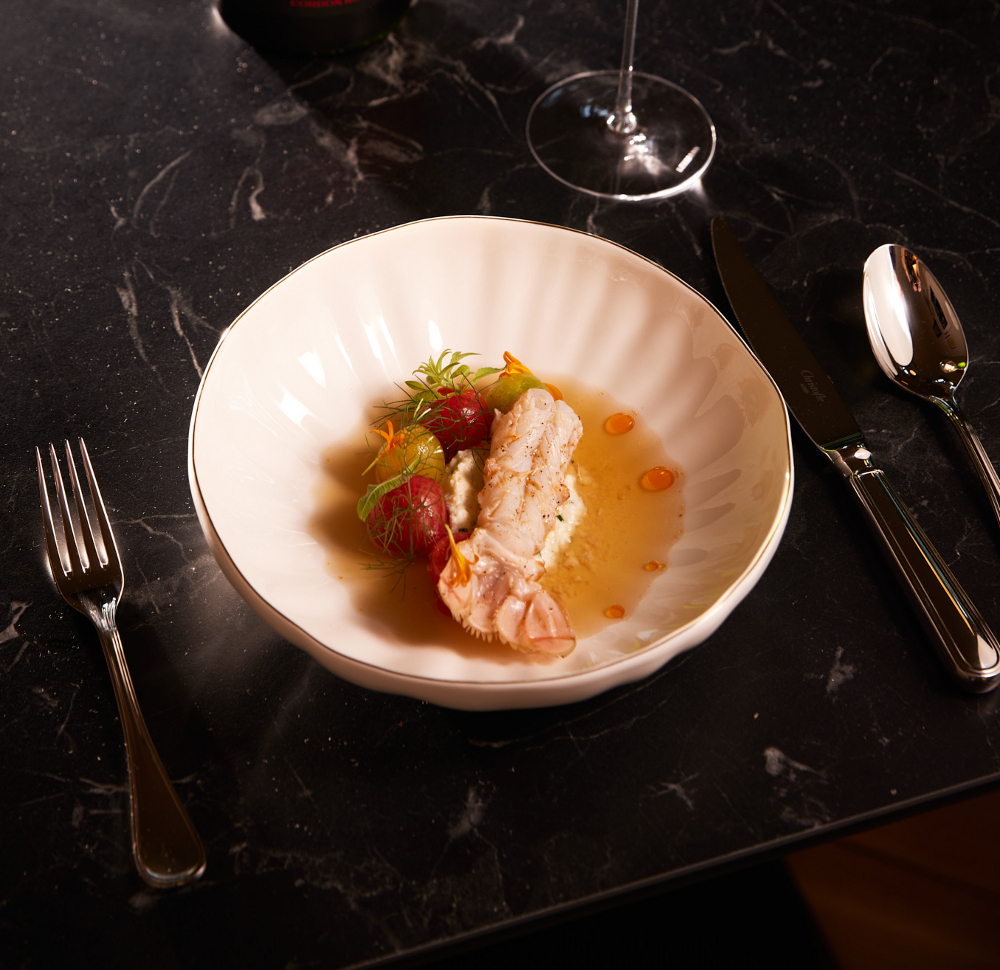 Mallory Gabsi's Langoustine dish at Maison Mumm's La Table des Chefs Langoustine
