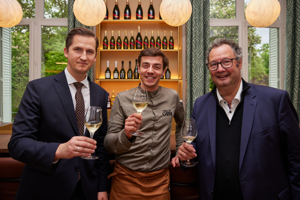 Raimonds Tomsons, Mallory Gabsi and César Giron (l to r) at Maison Mumm Mumm