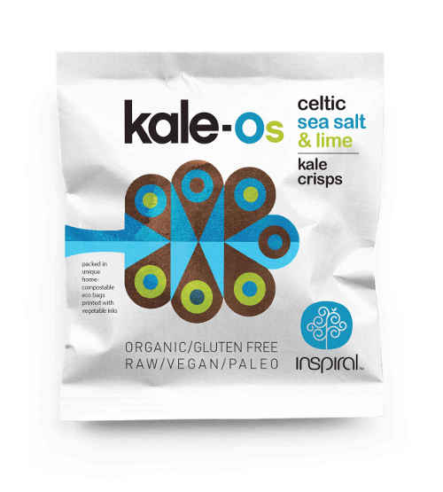 inSpiral Kale-os Celtic Sea Salt & Lime Kale Crisps Kale